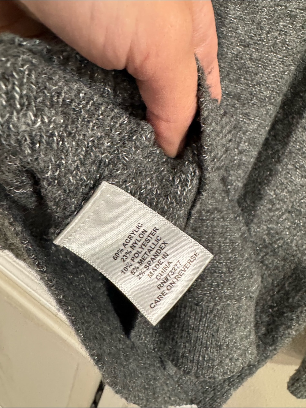 Elle Gray Pearl-Embellished Knit Sweater - Picture 5 of 5